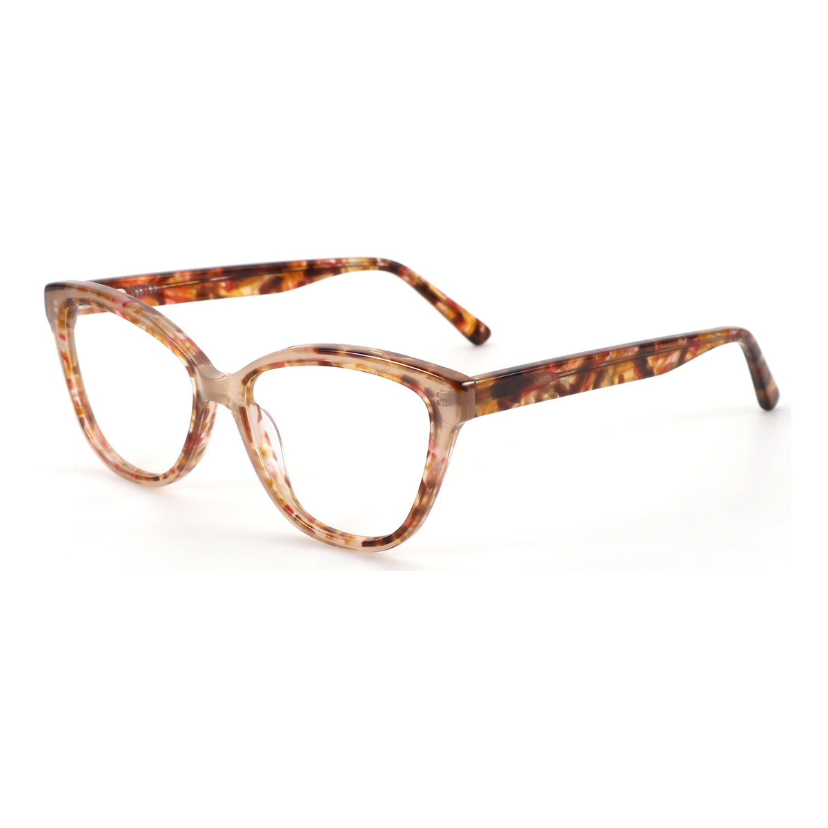Zenottic Ustinian eyeglasses: marbled acetate cat eye frame for women.