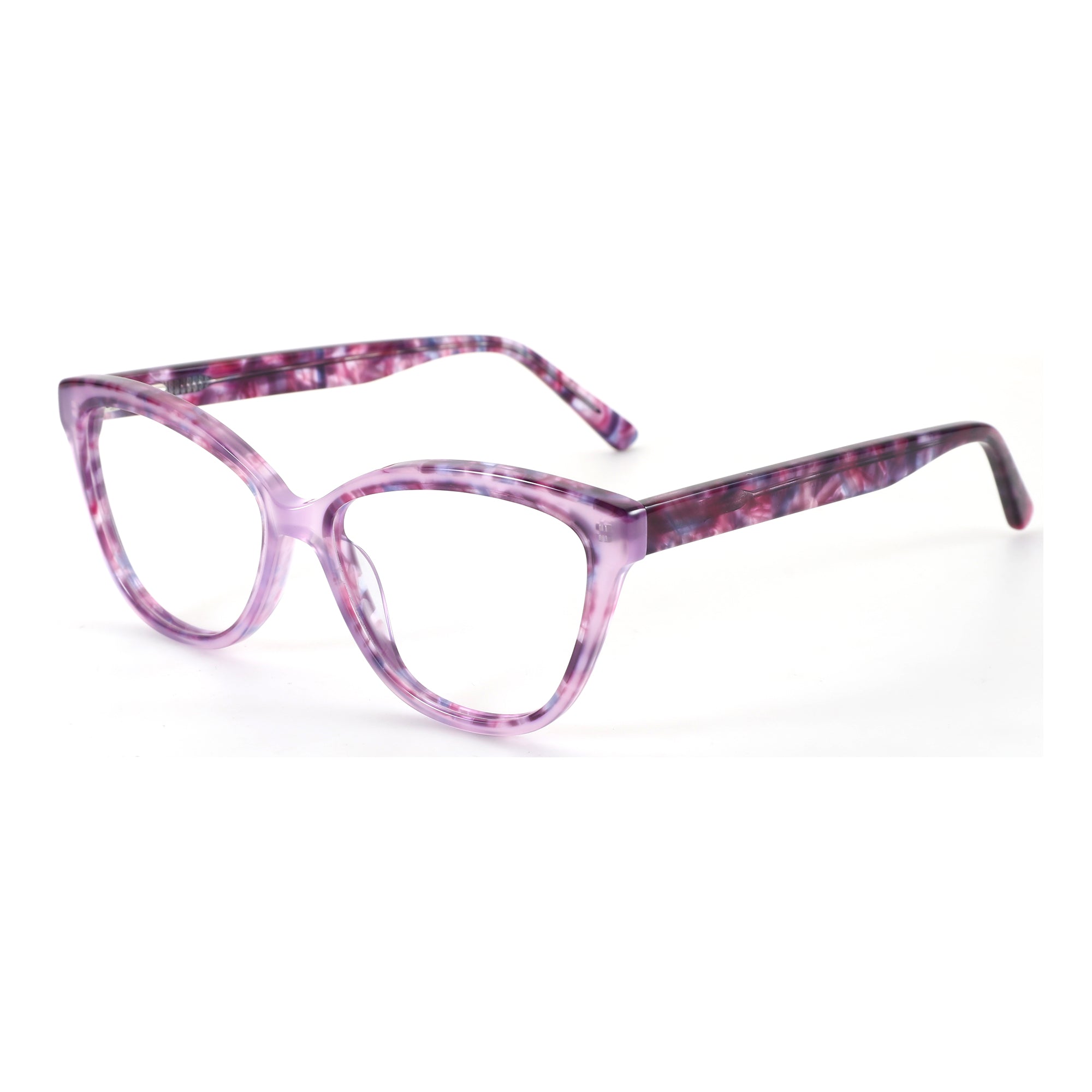 Zenottic Ustinian cat eye eyeglasses, purple marble acetate frame, fashion women's glasses
