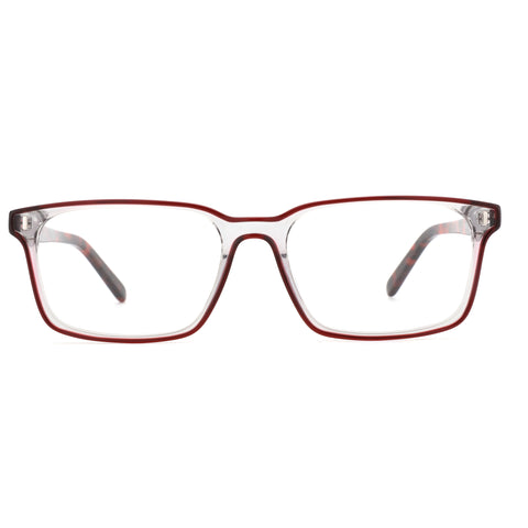 Zenottic Belmode eyeglasses: red acetate square frame, tortoise shell temples