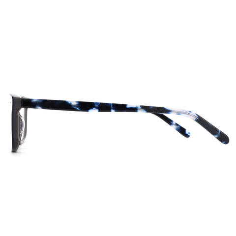 Zenottic Belmode square eyeglasses with blue marbled acetate temples