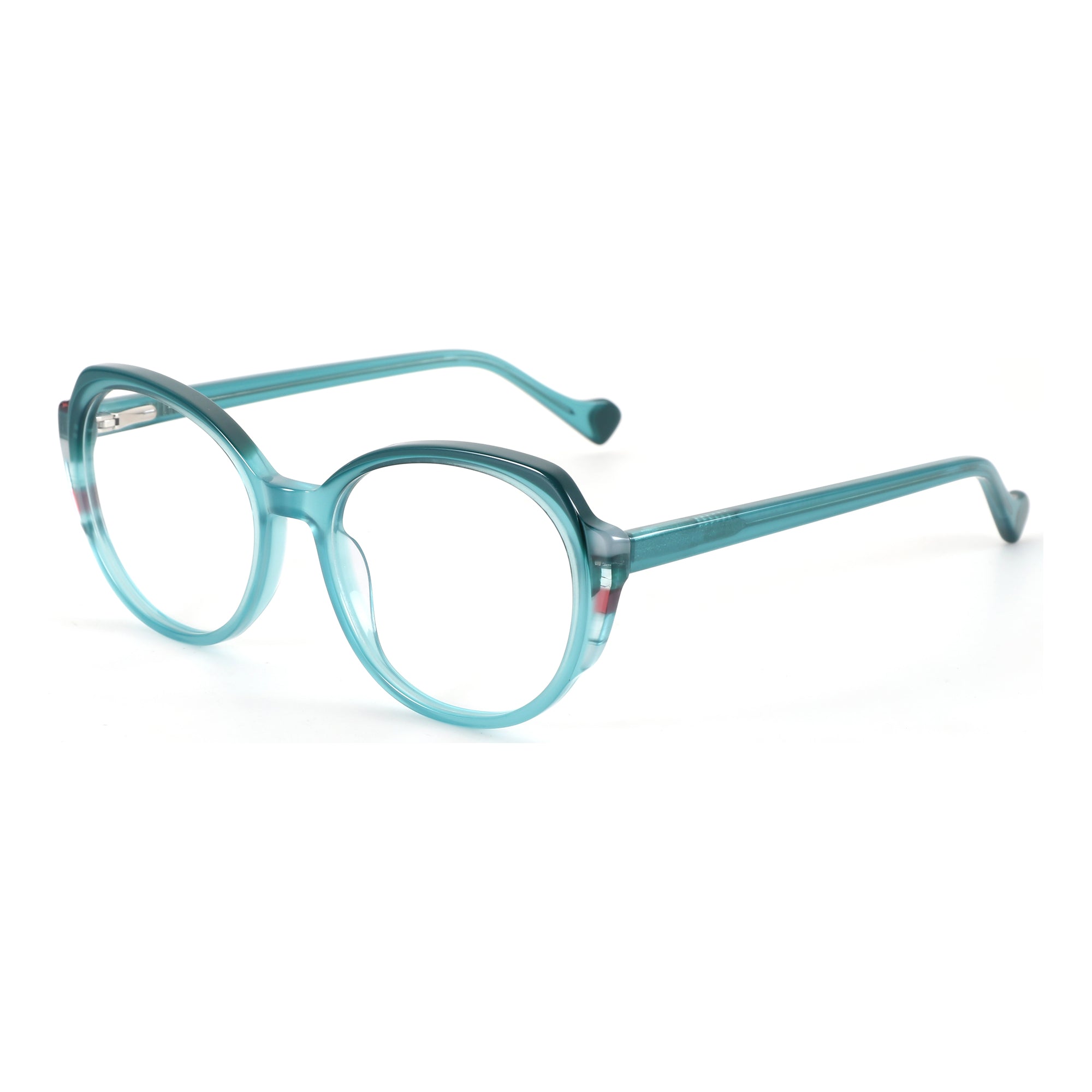 Zenottic Eyeglasses Senorita: teal blue acetate geometric frame