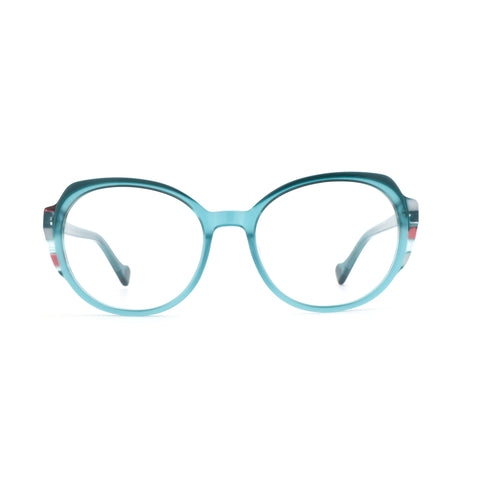 ZENOTTIC Senorita teal geometric acetate prescription frame