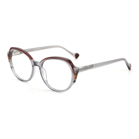 Zenottic Senorita geometric eyeglasses with acetate tortoiseshell browline.