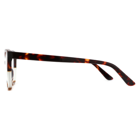 ZENOTTIC women's prescription square eyeglasses with tortoiseshell and clear acetate frame