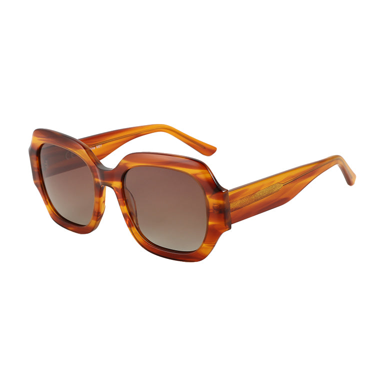 Zenottic Brenda Sunglasses: Tortoise shell acetate frame, brown gradient lenses, retro women's sunglasses