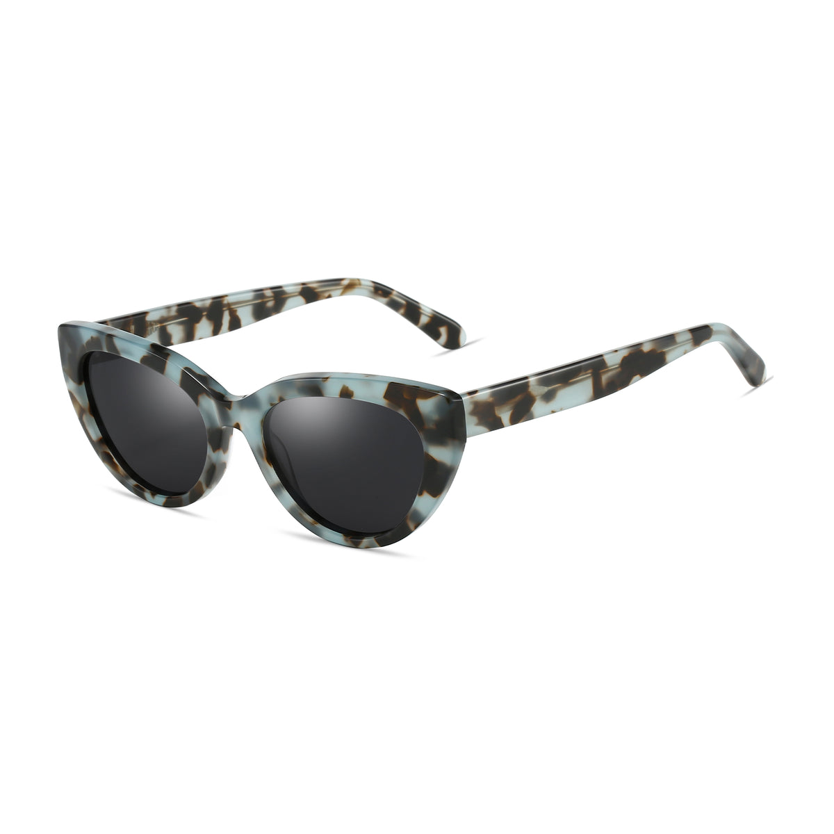 Zenottic Griffith sunglasses, cat-eye frame, blue and brown acetate frame with polarized lenses