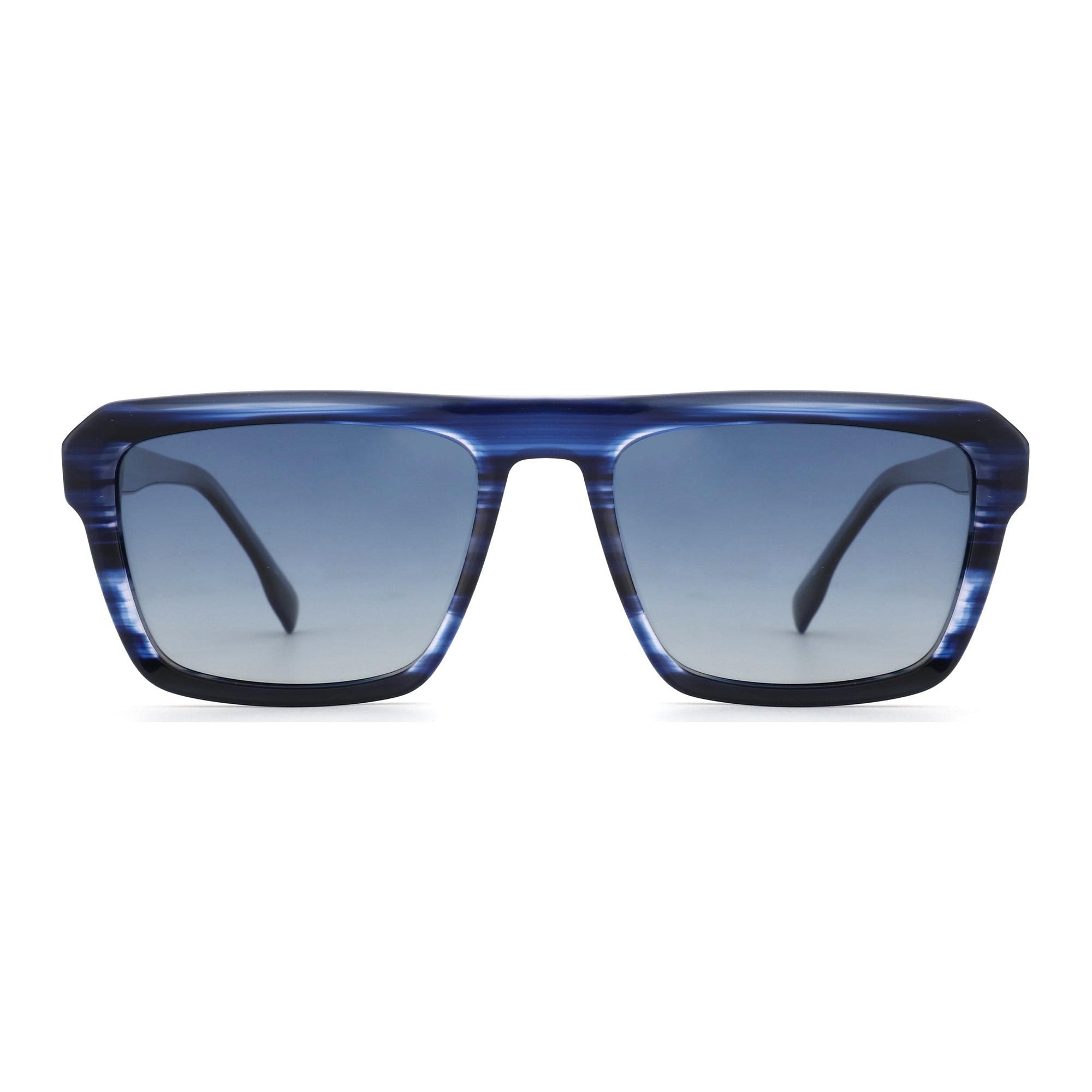 Zenottic blue acetate square sunglasses with gradient lenses, UV protection, stylish eyewear