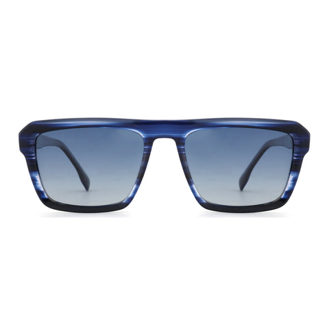 Zenottic blue acetate square sunglasses with gradient lenses, UV protection, stylish eyewear