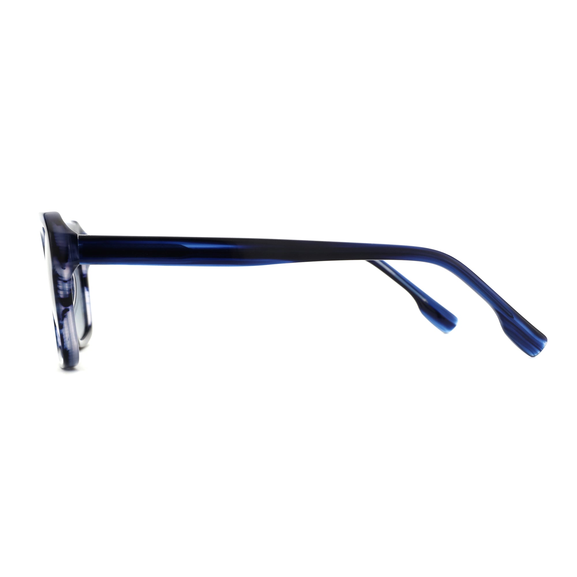 Zenottic blue acetate sunglasses, showcasing frame detail and design